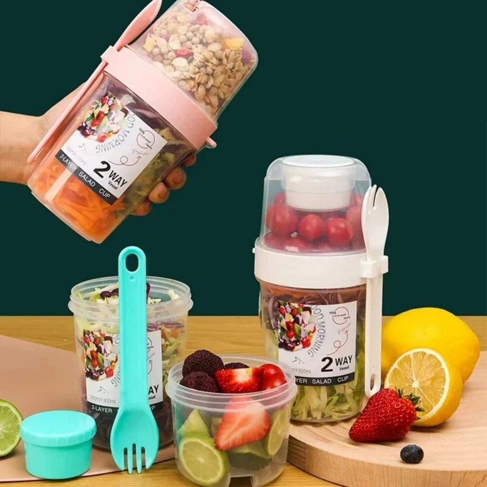 Snack Container Travel - Copo de salada portátil copo de