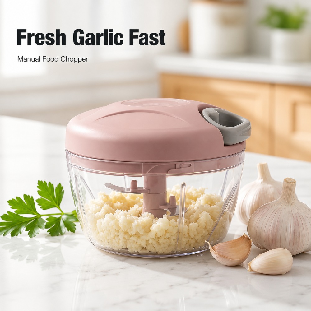 Baby Food Chopper - Picador de Alho Manual com Corda,