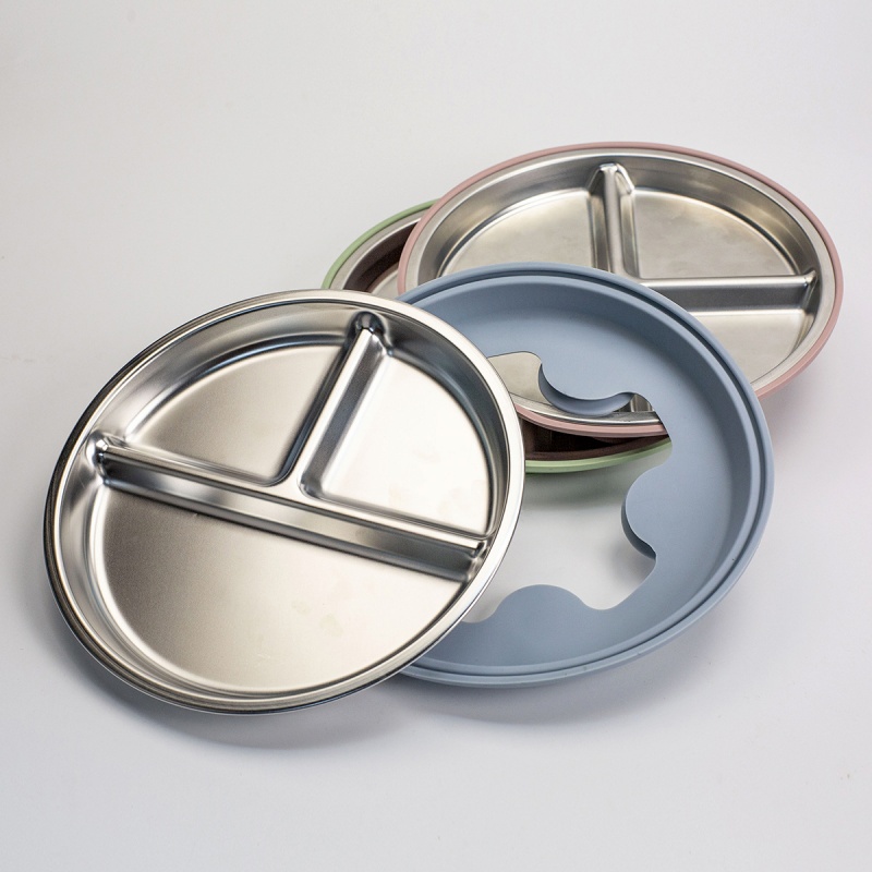 2 Pratos de Aço Inoxidável par - Plate Suction Toddler avaliação e preço