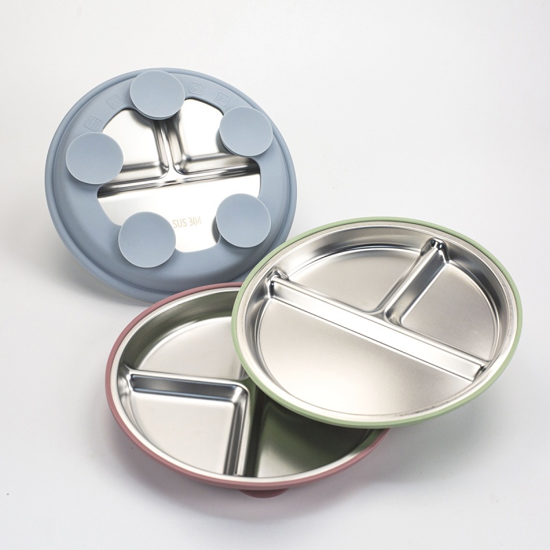 2 Pratos de Aço Inoxidável par - Plate Suction Toddler avaliação e preço