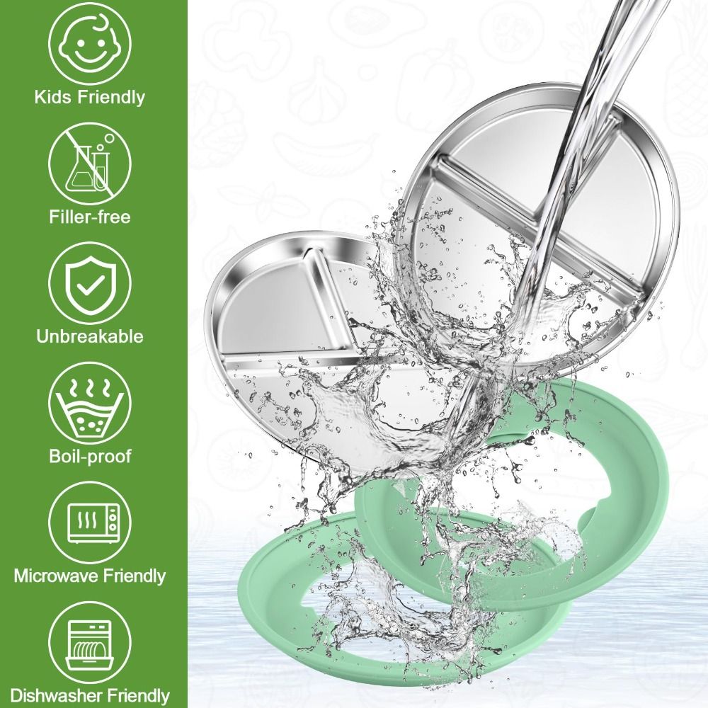 Placa infantil de aço inoxidáv - Plate Suction Toddler avaliação e preço