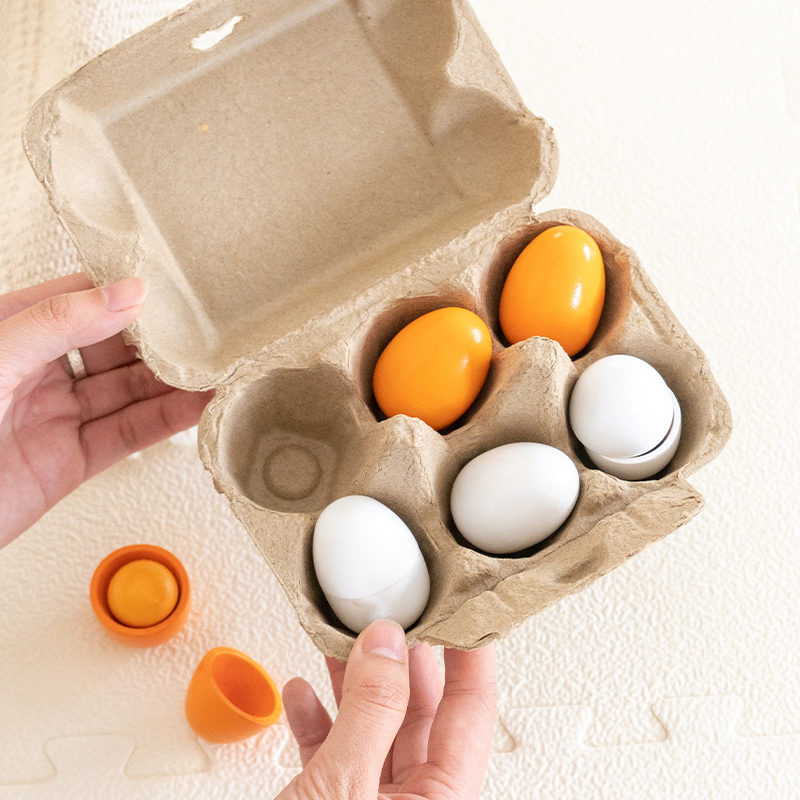 6 pçs ovos de madeira brinqued - Baby Food Under 1 Year avaliação e preço