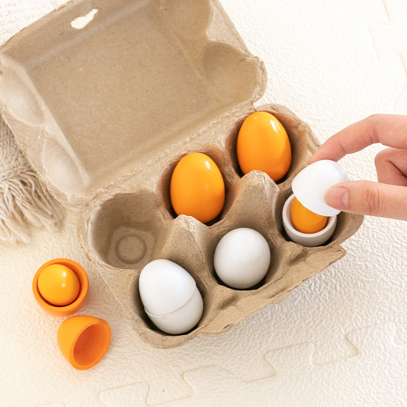 6 pçs ovos de madeira brinqued - Baby Food Under 1 Year avaliação e preço
