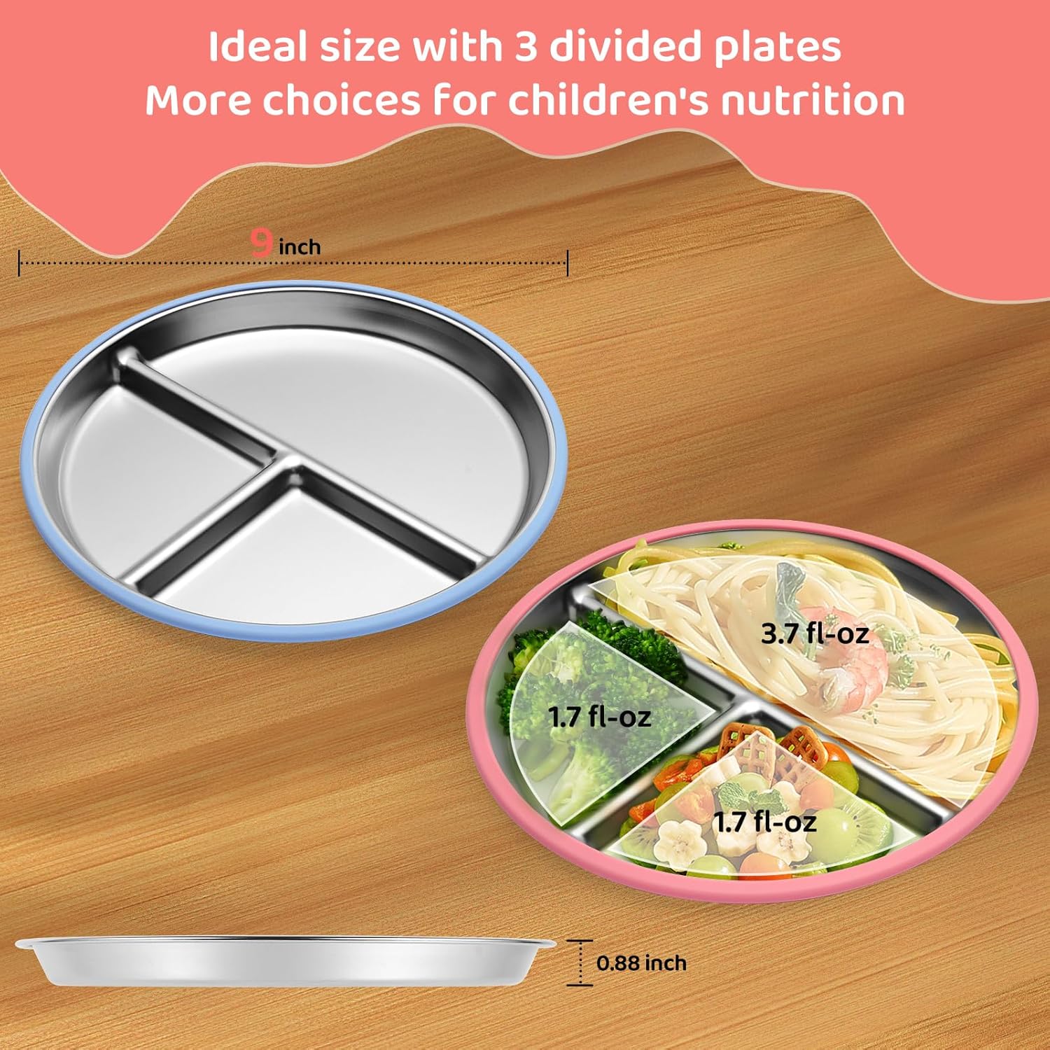 Placa infantil de aço inoxidáv - Plate Suction Toddler avaliação e preço
